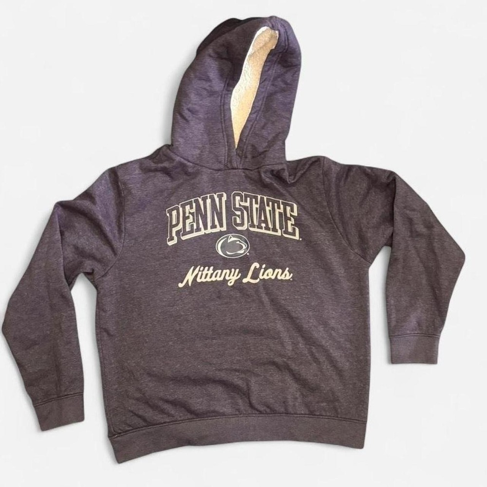 Penn State Nittany Lions Sherpa Lined Hoodie Mens Gray NCAA College Pullover